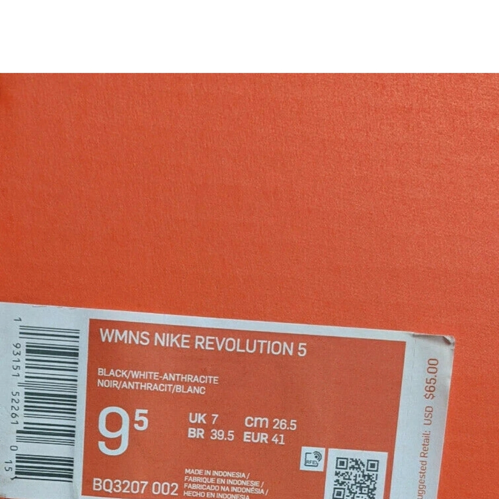 Nike Revolution 5 Running Shoes, Black/White, Women's 9.5 M - Picture 6 of 6